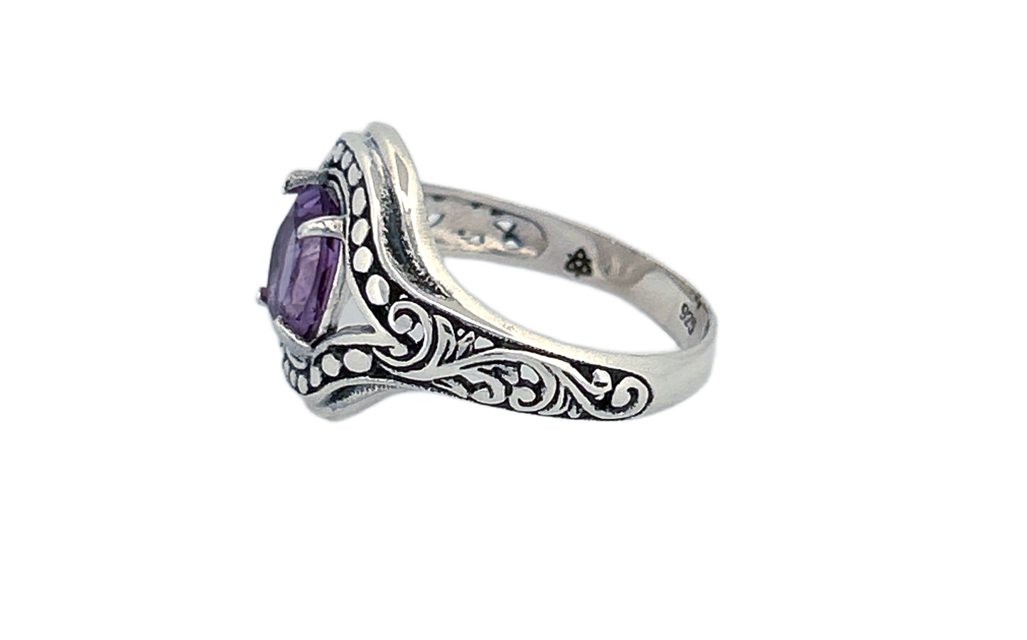 Sterling Silver Gemstone Ring – Amethyst & Blue Topaz
