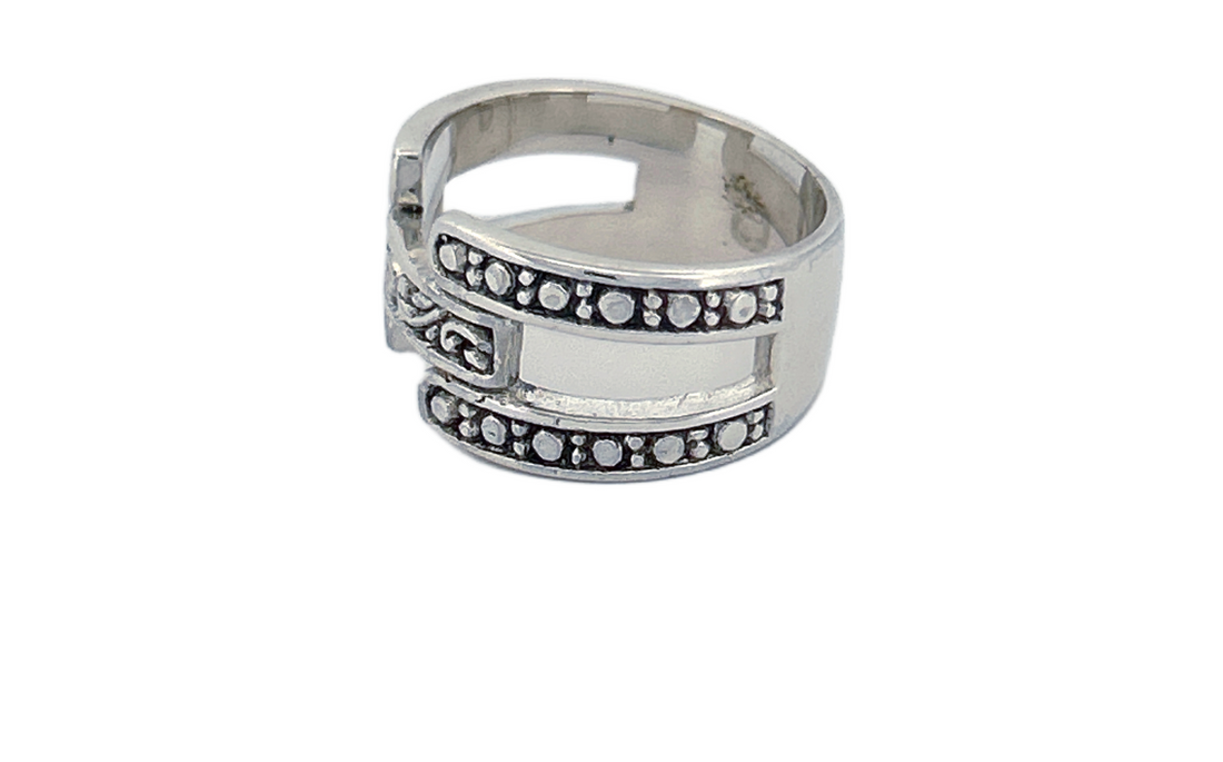 Sterling Silver Open‑Band Filigree Ring