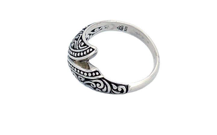 Sterling Silver Wrap Ring – Ornate Swirl Design