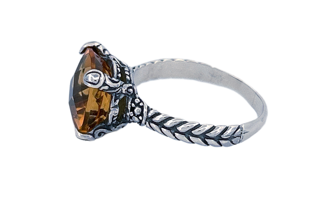 Handmade Sterling Silver Natural Citrine Ring-R57