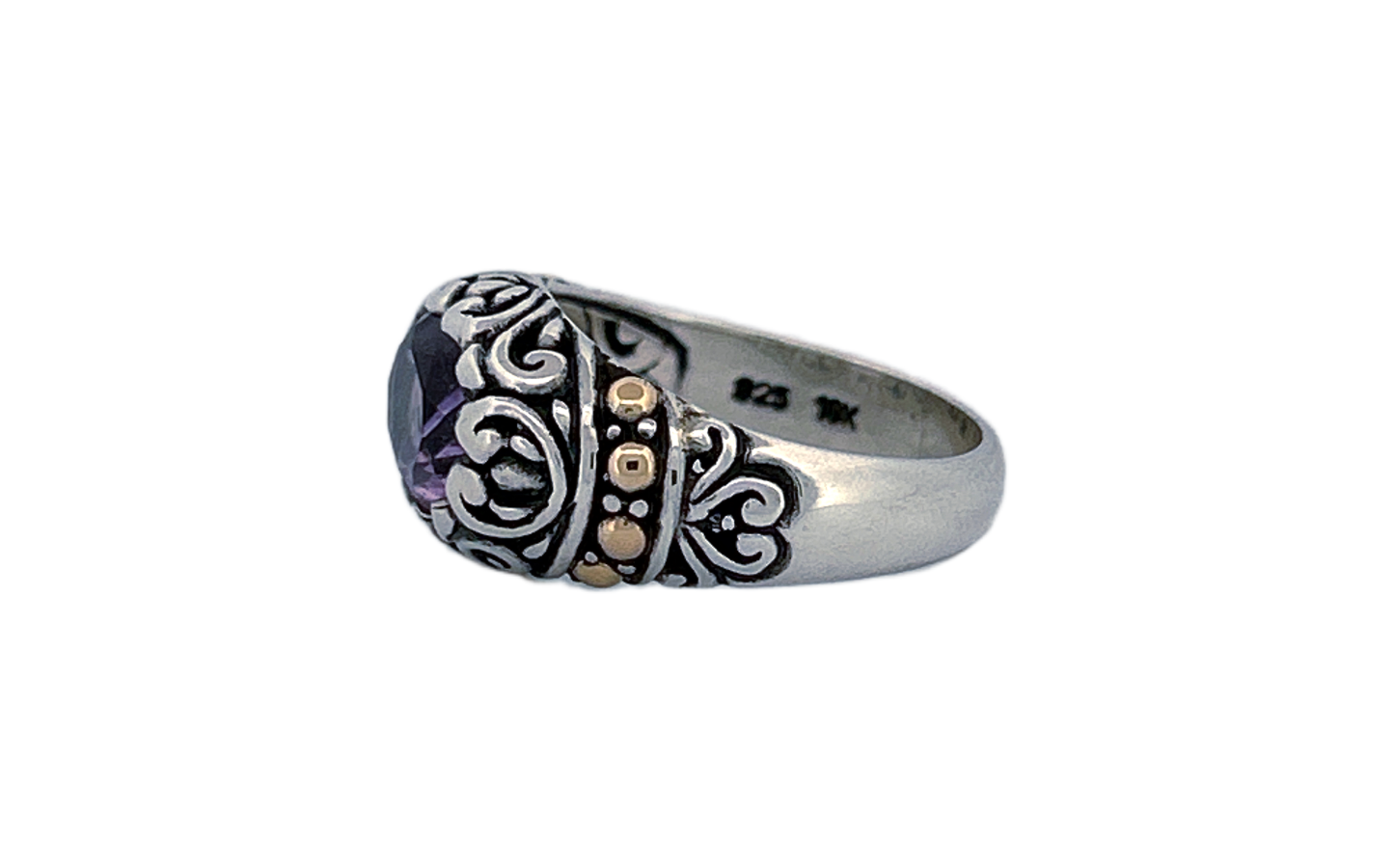 Artisan Handmade 925 Sterling Silver Natural Amethyst Ring-R38