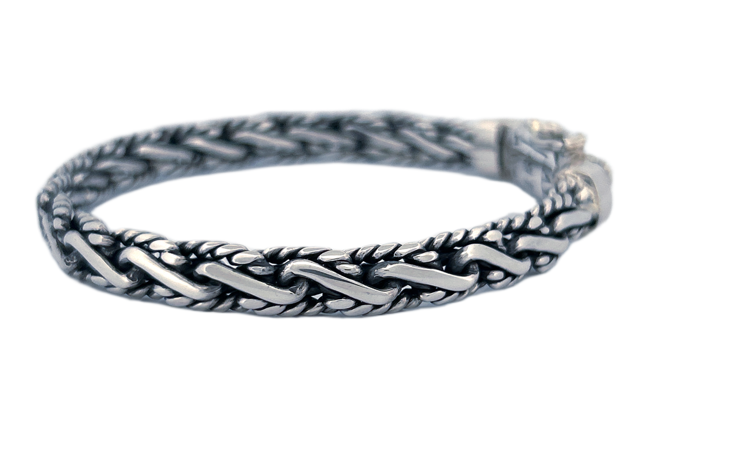 Genuine 925 Sterling Silver Bracelet with Spring Box Lock- CB26
