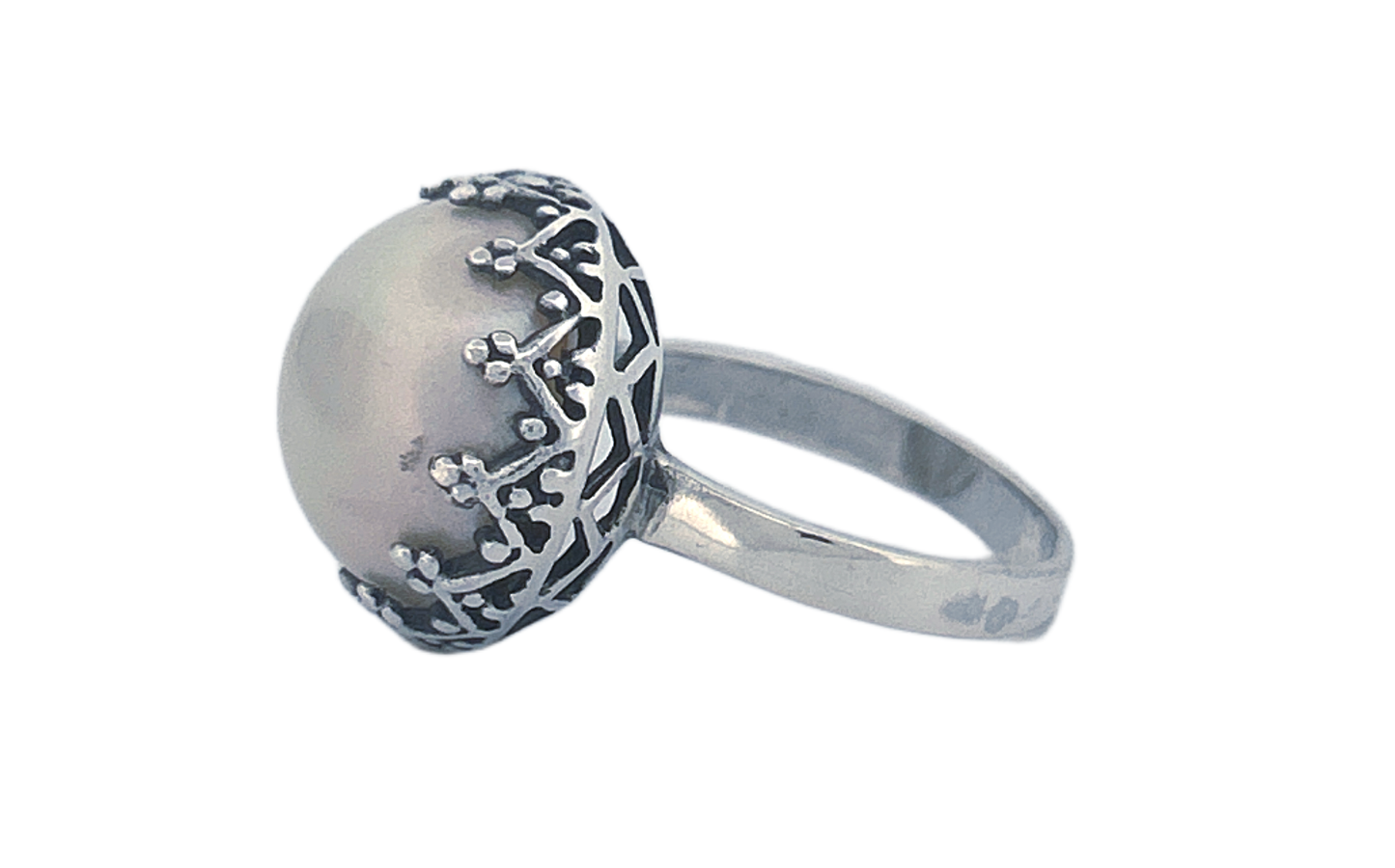 Sterling Silver Pearl Ring – Freshwater or Blue Pearl