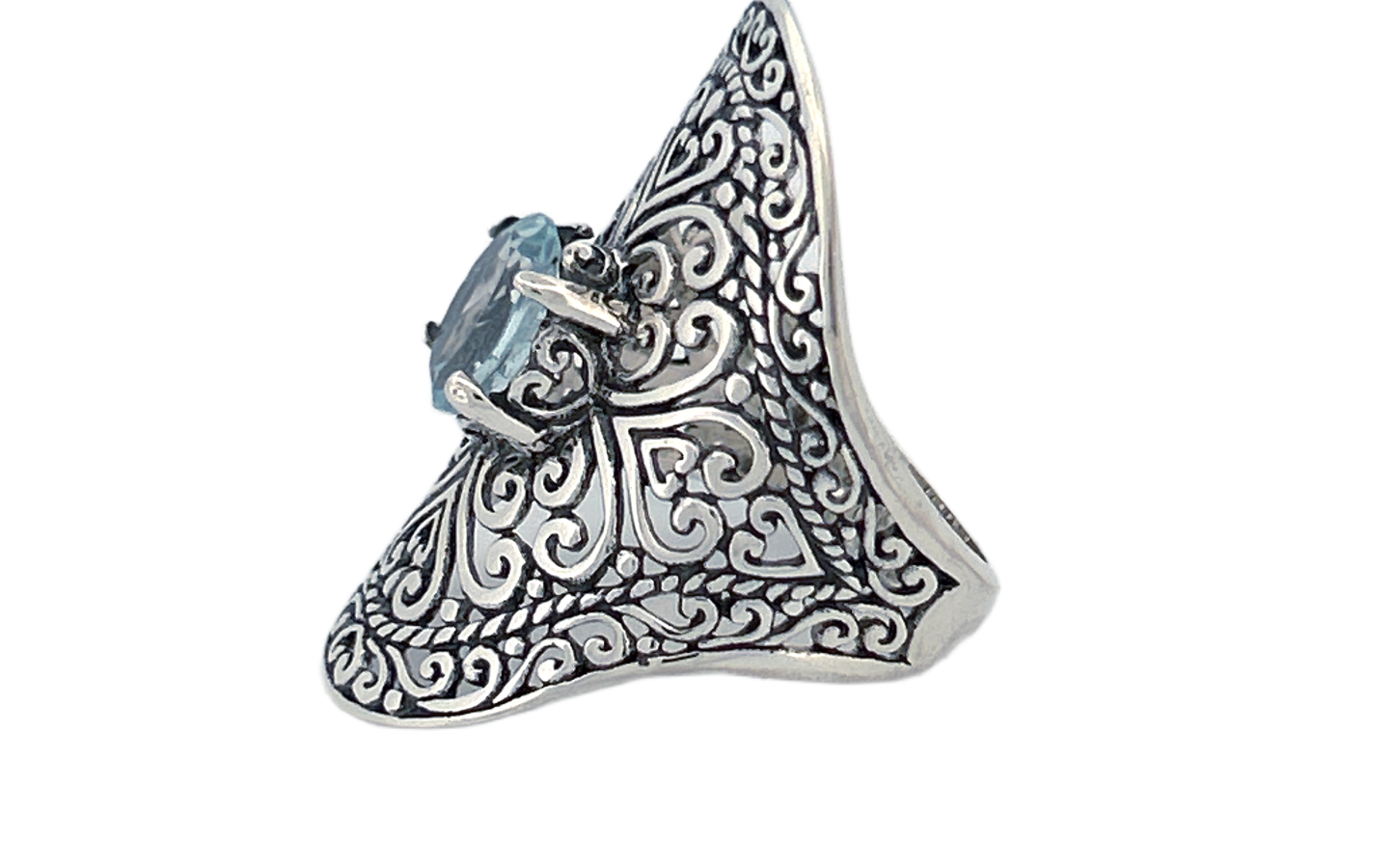 Sterling Silver Gemstone Ring – Blue Topaz or Amethyst