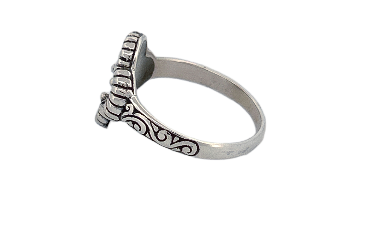 Handcrafted Sterling Silver Mother of Pearl Clover Ring R74