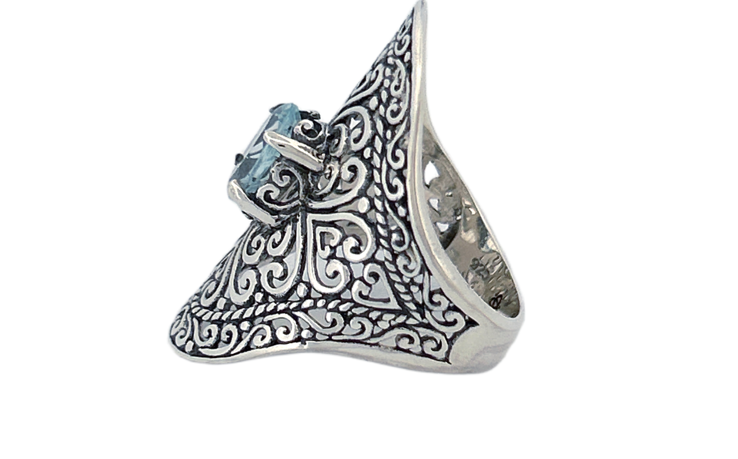 Sterling Silver Gemstone Ring – Blue Topaz or Amethyst
