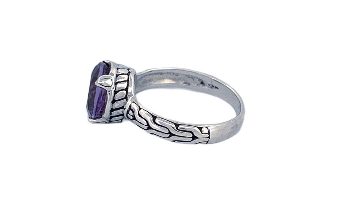 Sterling Silver Gemstone Ring – Amethyst or Blue Topaz