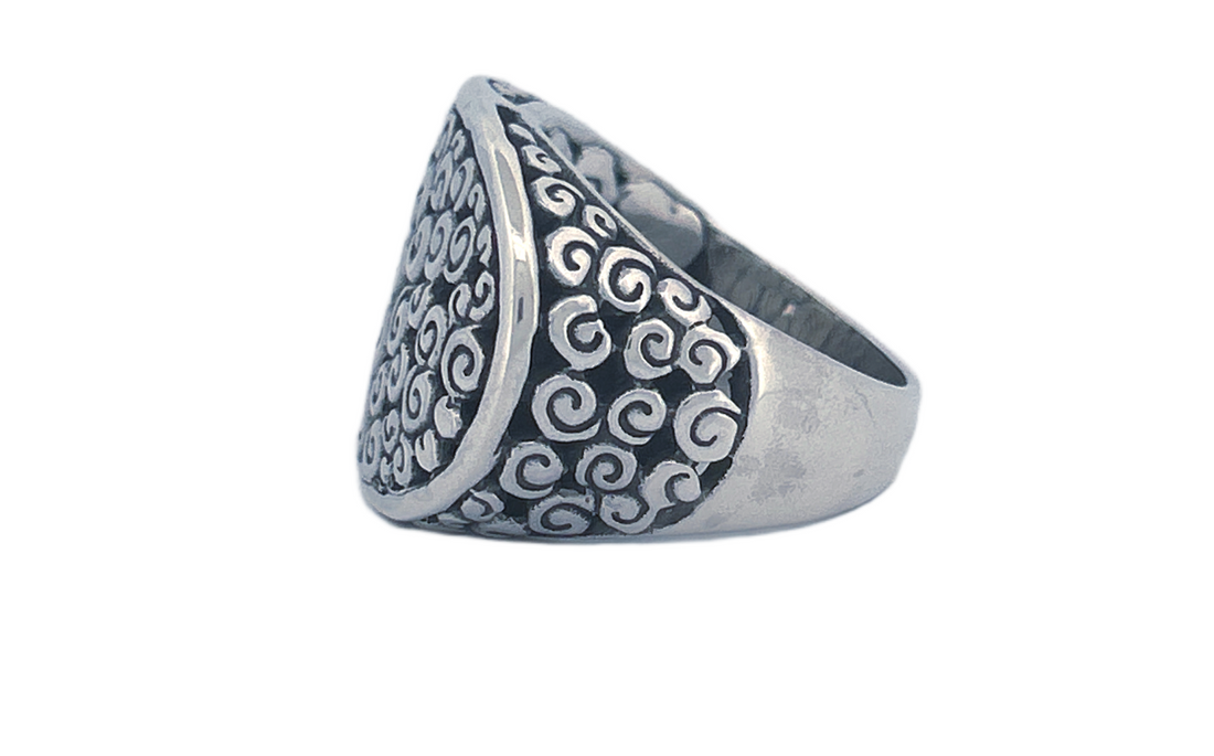 Sterling Silver Tree of Life Ring – Swirl Design