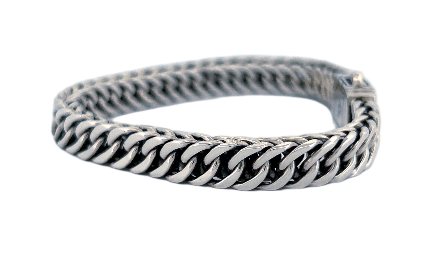Handmade 925 Sterling Silver Curb Link Bracelet with Secure Box Lock CB30