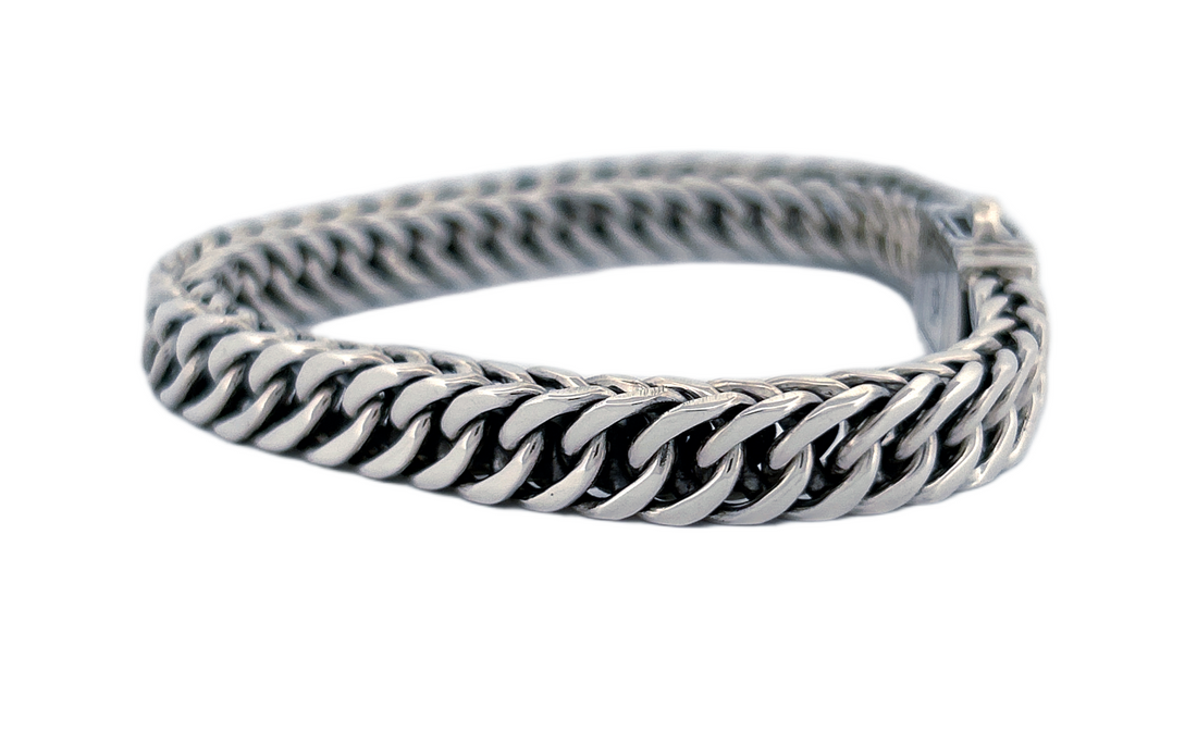 Handmade 925 Sterling Silver Curb Link Bracelet with Secure Box Lock CB30