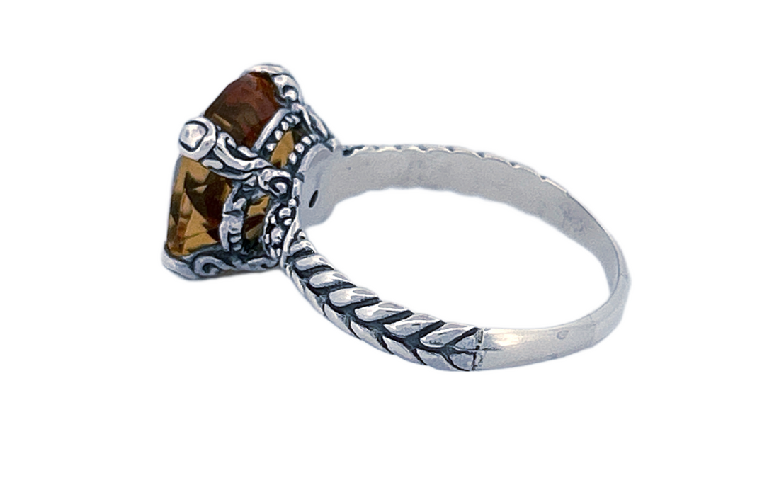 Handmade Sterling Silver Natural Citrine Ring-R57