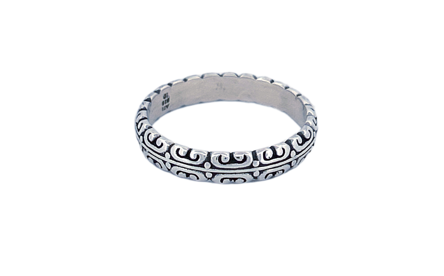 Sterling Silver Scroll Band Ring