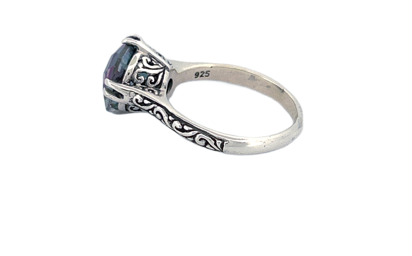 Sterling Silver Mystique Topaz Ring – Cushion Cut Design