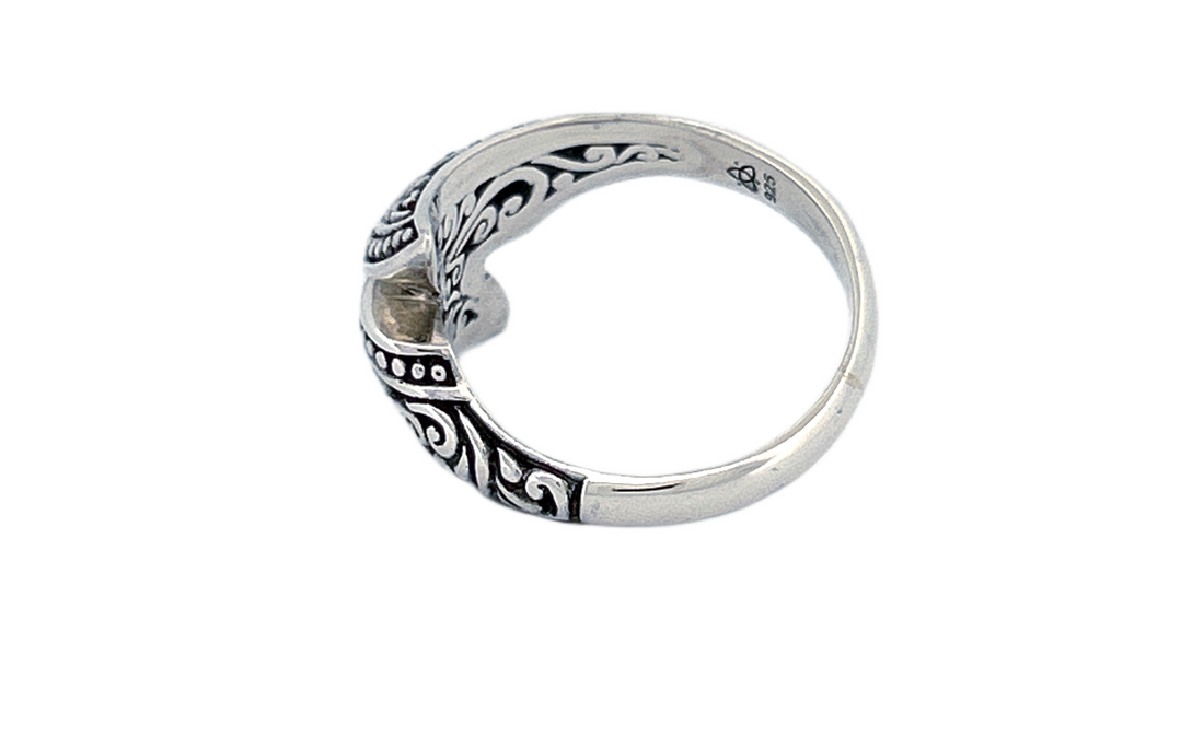 Sterling Silver Wrap Ring – Ornate Swirl Design