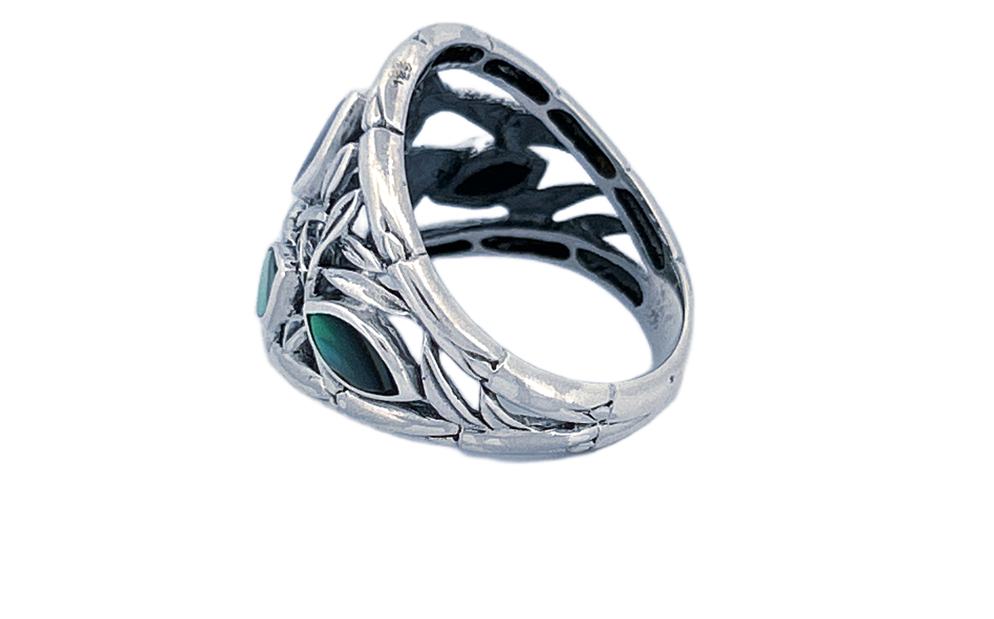 Handcrafted Sterling Silver Abalone Shell Ring-R51