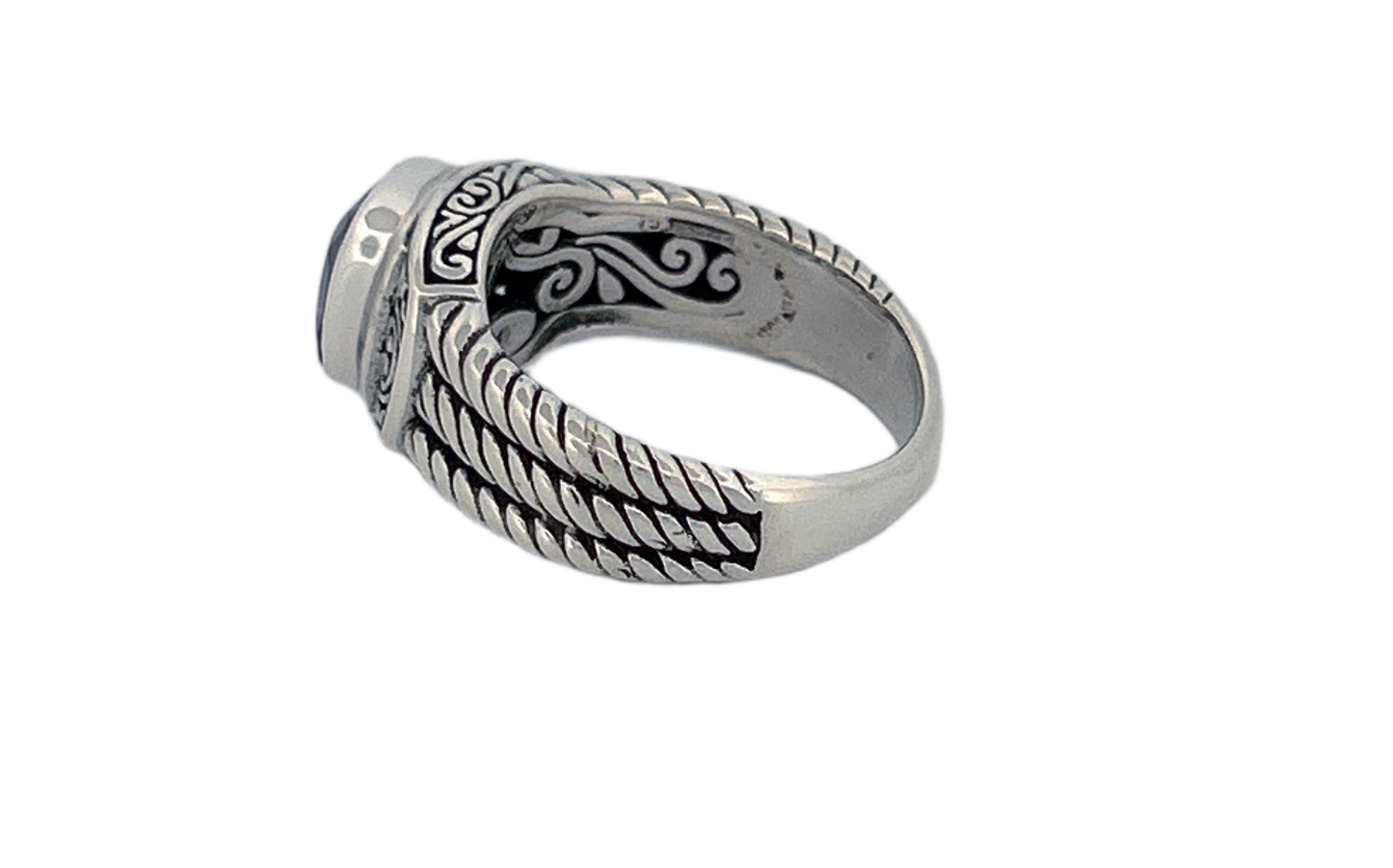 925 Sterling Silver Cushion Cut Natural Amethyst Ring - R42