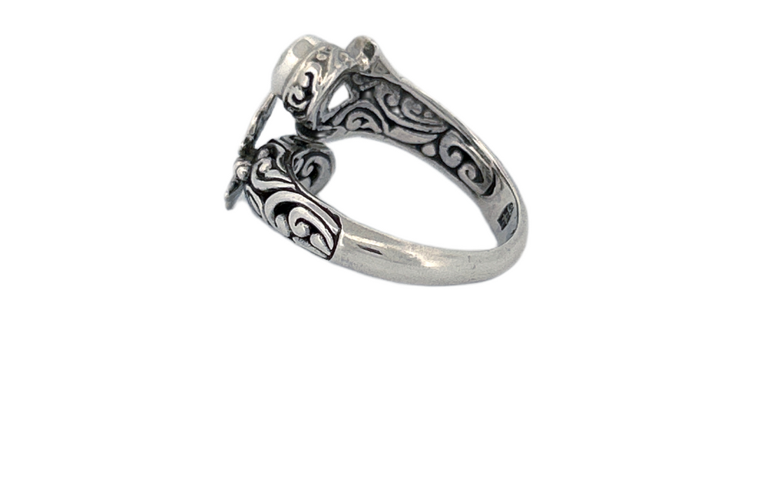 Natural Blue Topaz Butterfly Ring in 925 Sterling Silver-R43