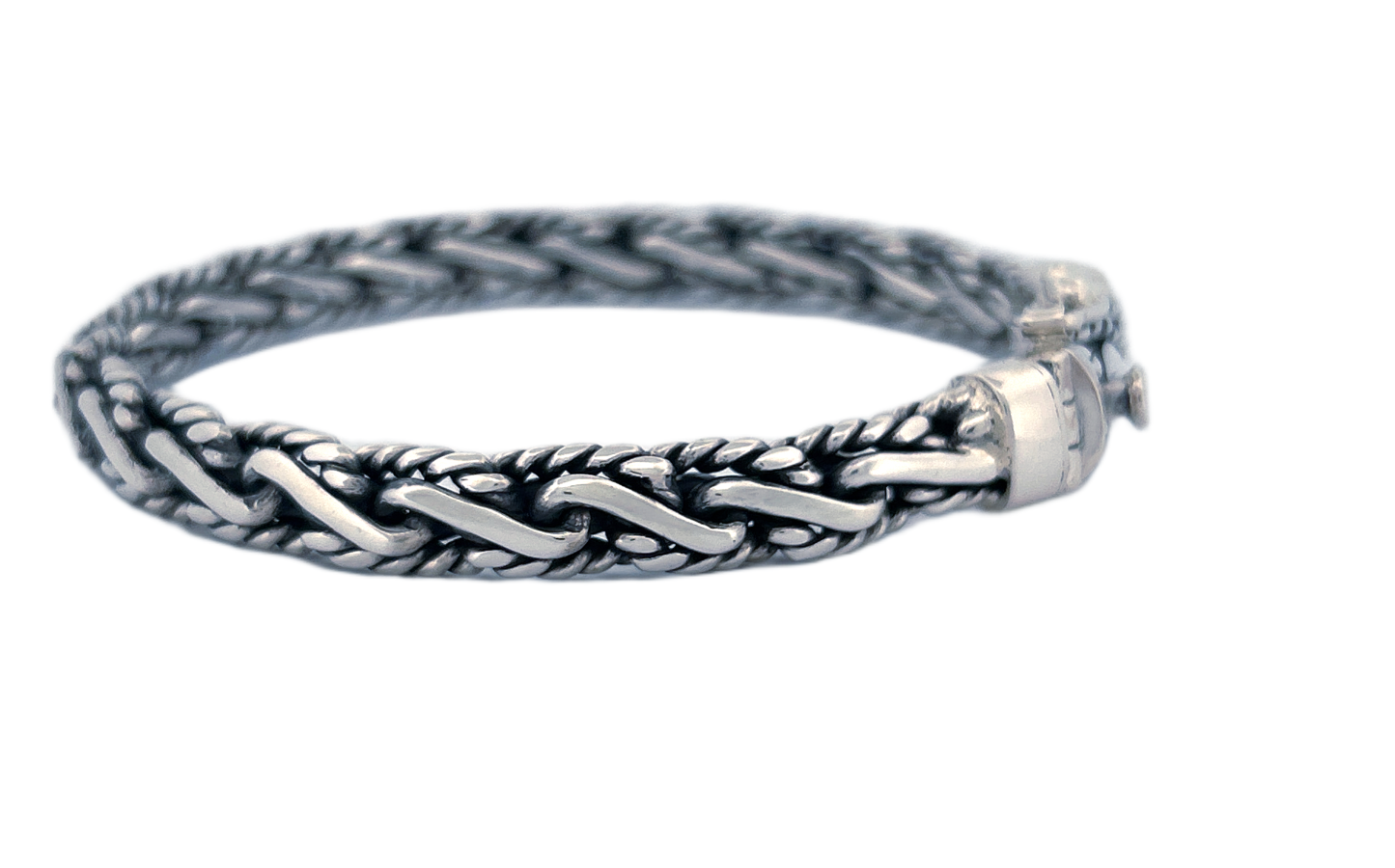 Genuine 925 Sterling Silver Bracelet with Spring Box Lock- CB26