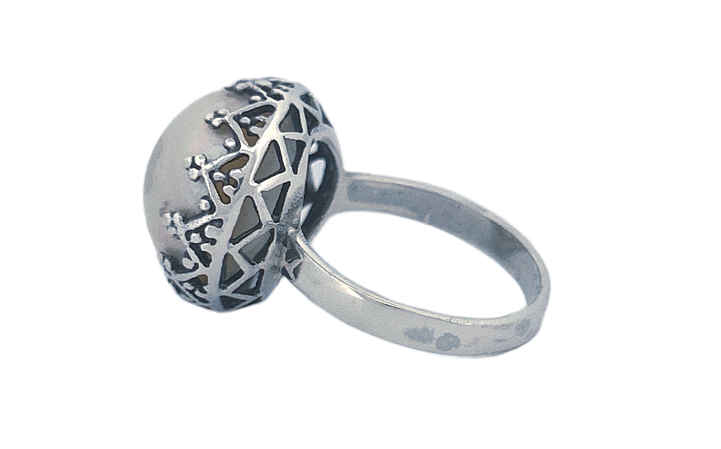 Sterling Silver Pearl Ring – Freshwater or Blue Pearl