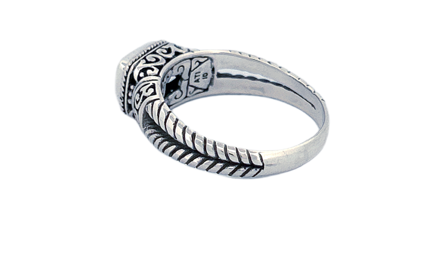 Sterling Silver Gemstone Ring – Blue Topaz (Emerald Cut)