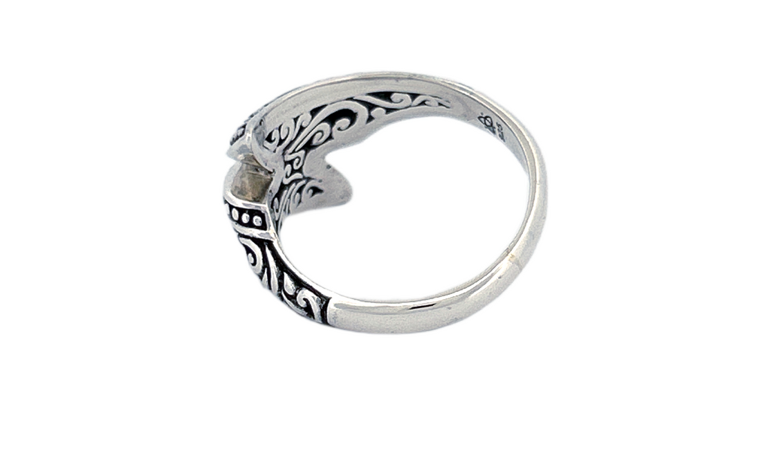 Sterling Silver Wrap Ring – Ornate Swirl Design