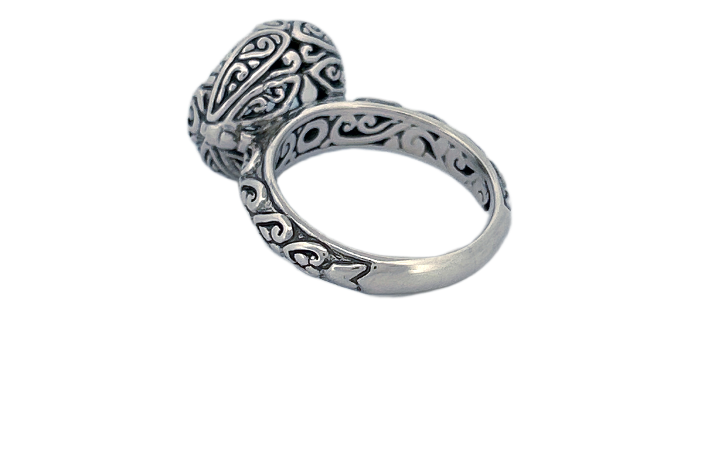 Handcrafted Sterling Silver Blue Topaz Cocktail Ring-R46