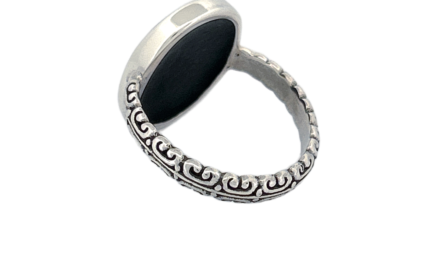 Oval Abalone Shell Sterling Silver Ring-R79