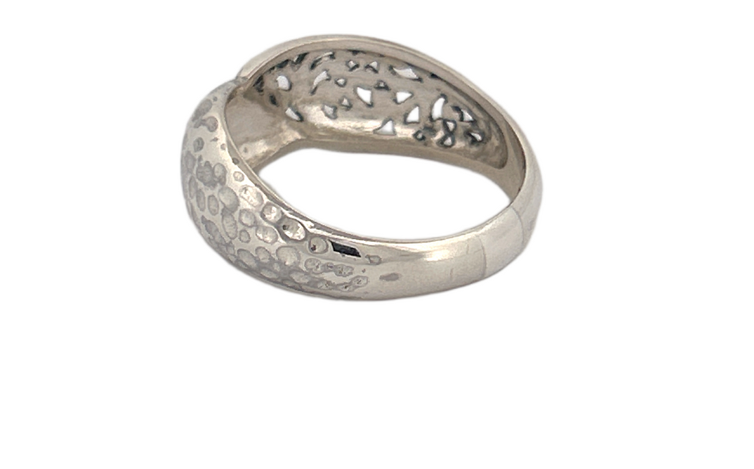 Handcrafted 925 Sterling Silver Hammered & Oxidized Artisan Ring – Unisex Statement Jewelry