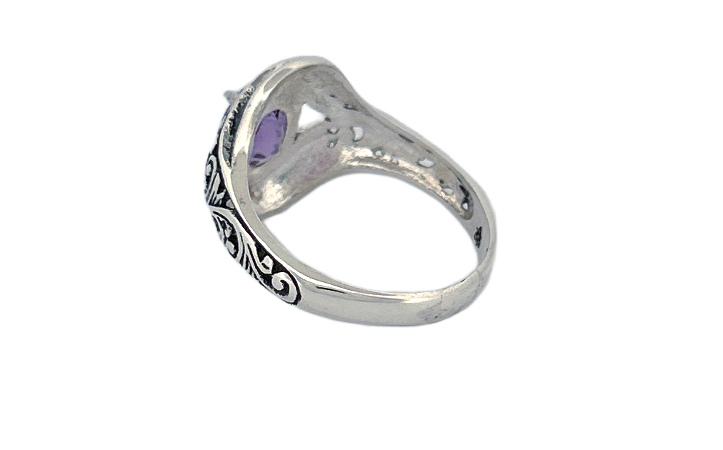Sterling Silver Gemstone Ring – Amethyst & Blue Topaz