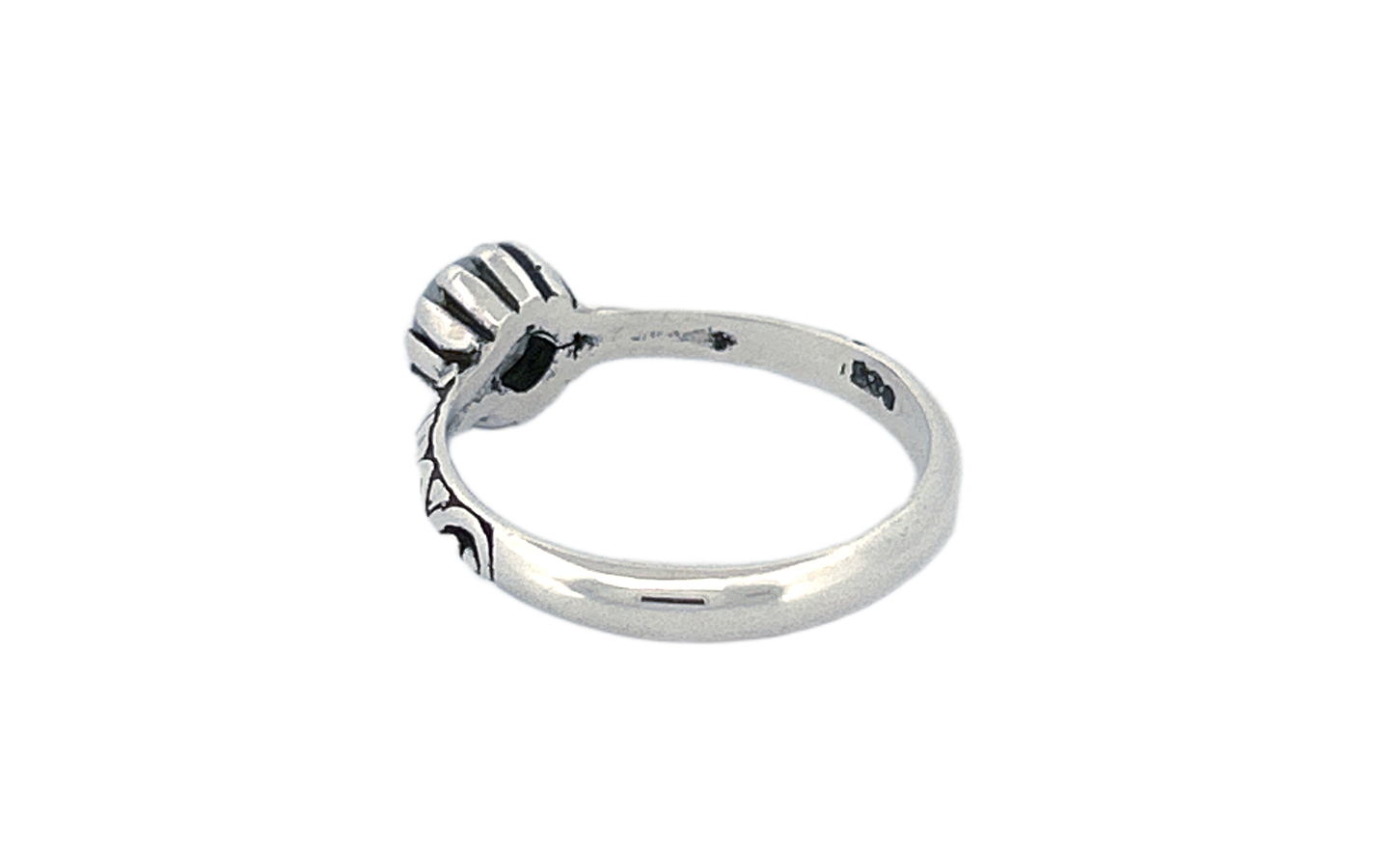 Sterling Silver Moonstone Ring – Vintage Floral Design