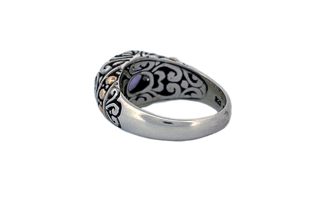 Artisan Handmade 925 Sterling Silver Natural Amethyst Ring-R38