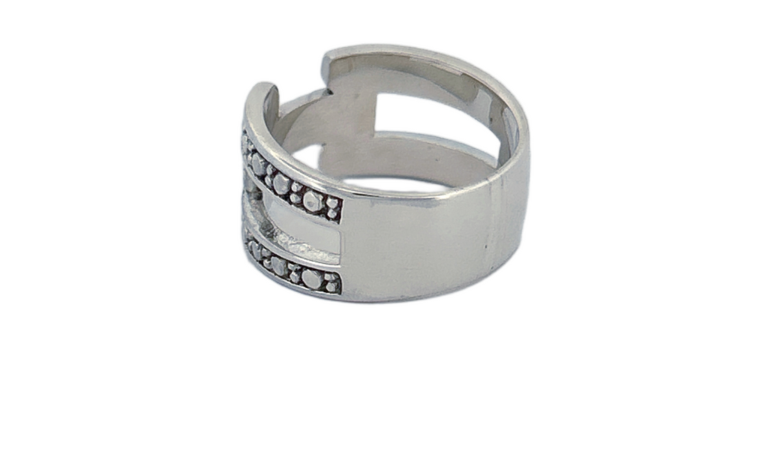 Sterling Silver Open‑Band Filigree Ring