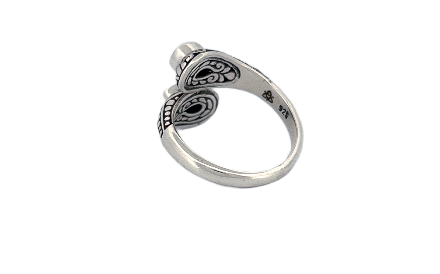 925 Sterling Silver Teardrop Shaped Amethyst Ring-R81
