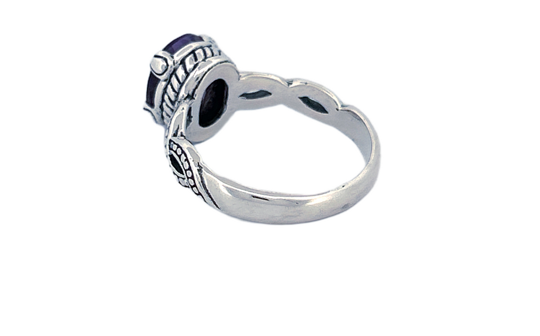 Sterling Silver Gemstone Ring – Amethyst or Blue Topaz