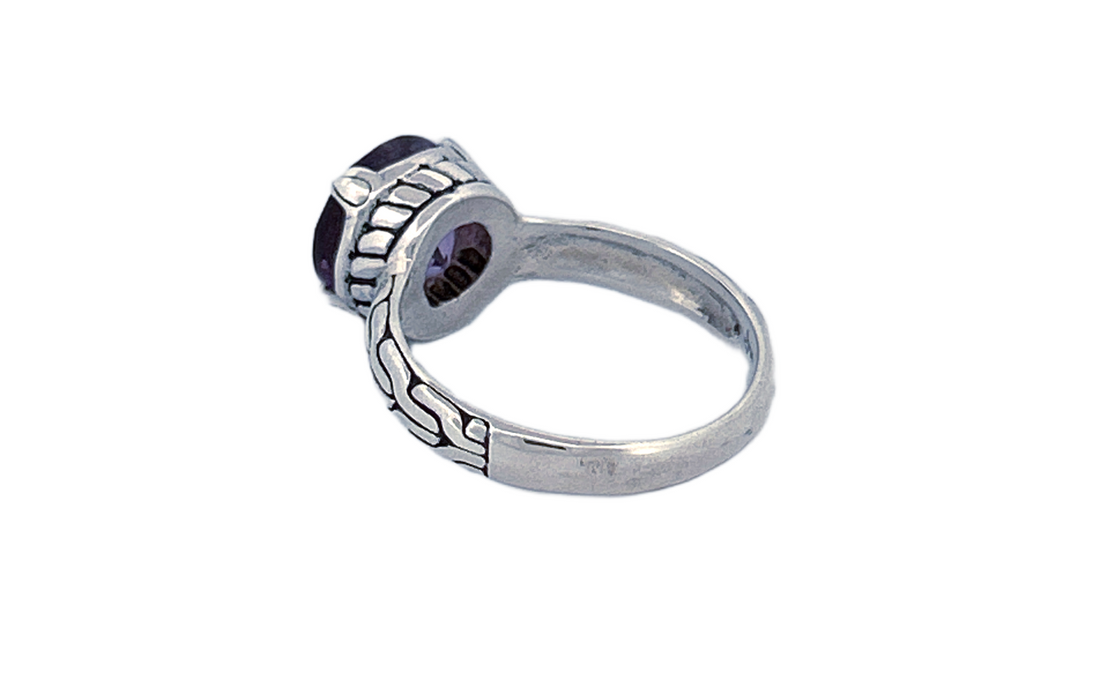 Sterling Silver Gemstone Ring – Amethyst or Blue Topaz