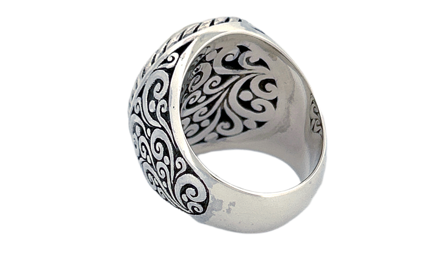 Sterling Silver & Hammered Brass Statement Ring