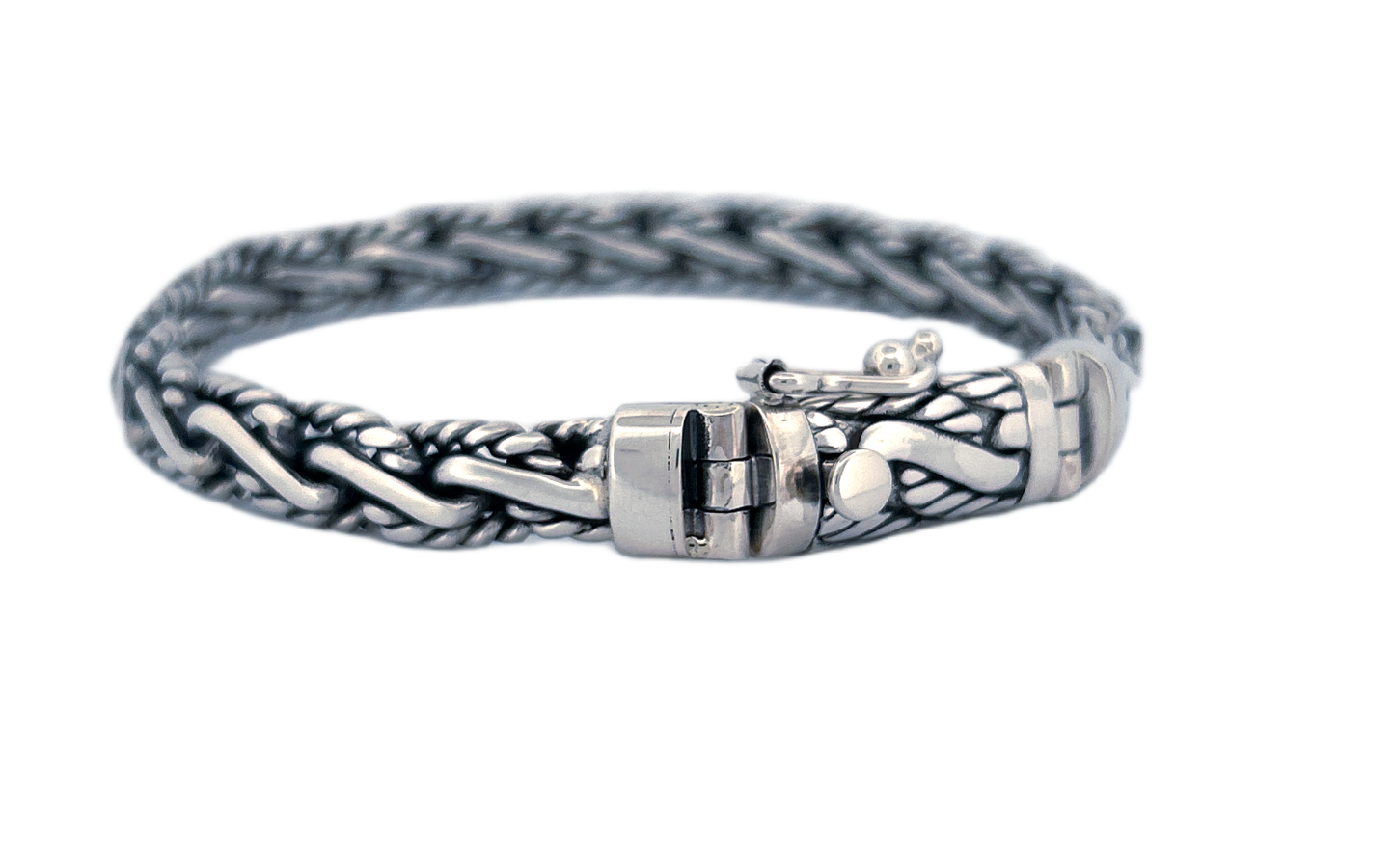 Genuine 925 Sterling Silver Bracelet with Spring Box Lock- CB26