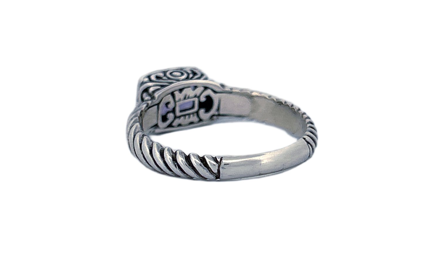 Handmade 925 Sterling Silver Natural Amethyst Cushion Cut Ring-R41