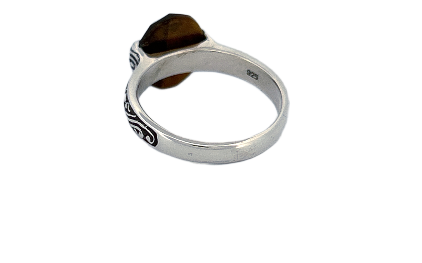 Sterling Silver Filigree Ring with Tiger’s Eye