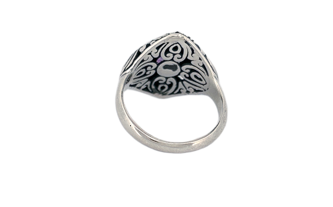 Natural Amethyst Handmade 925 Sterling Silver Ring | Genuine February Birthstone Gemstone Ring | Artisan Silver Jewelry | Gift for Her- R88
