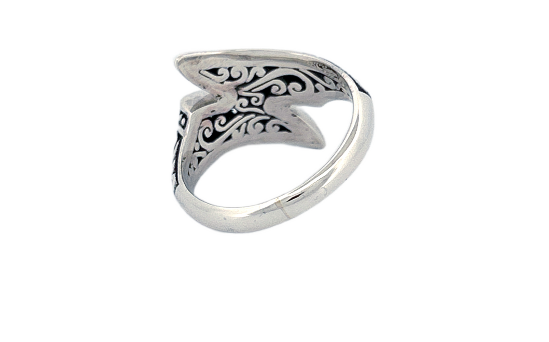 Sterling Silver Wrap Ring – Ornate Swirl Design