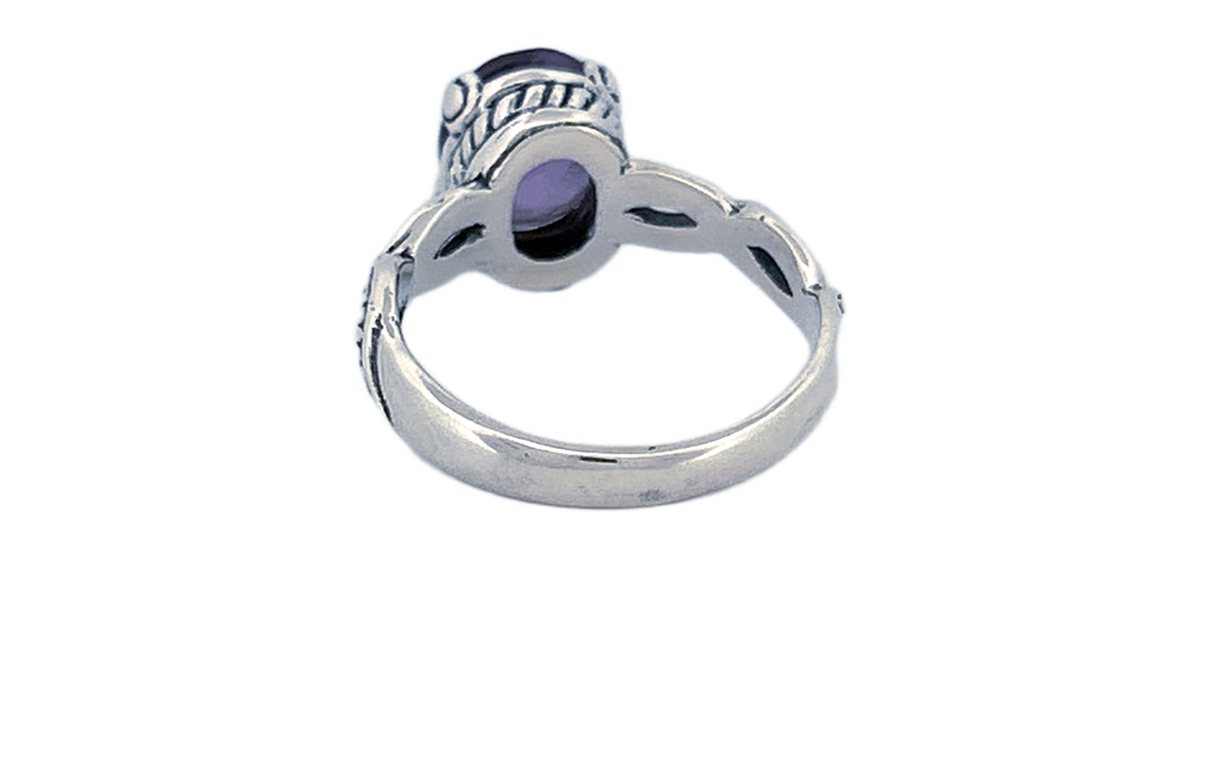 Sterling Silver Gemstone Ring – Amethyst or Blue Topaz