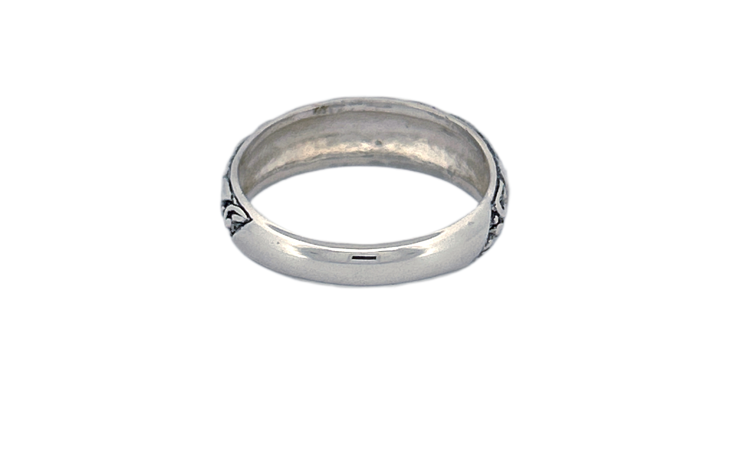 Sterling Silver Band Ring – Twisted Leaf Design