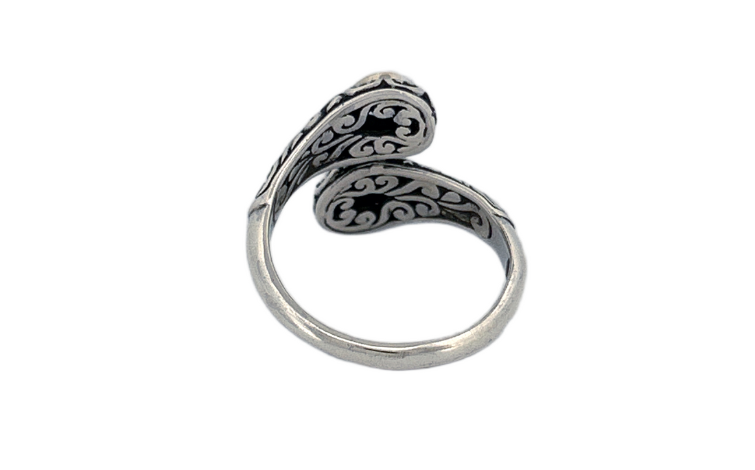 Blue Topaz Sterling Silver Tear Drop Shaped Ring-R90