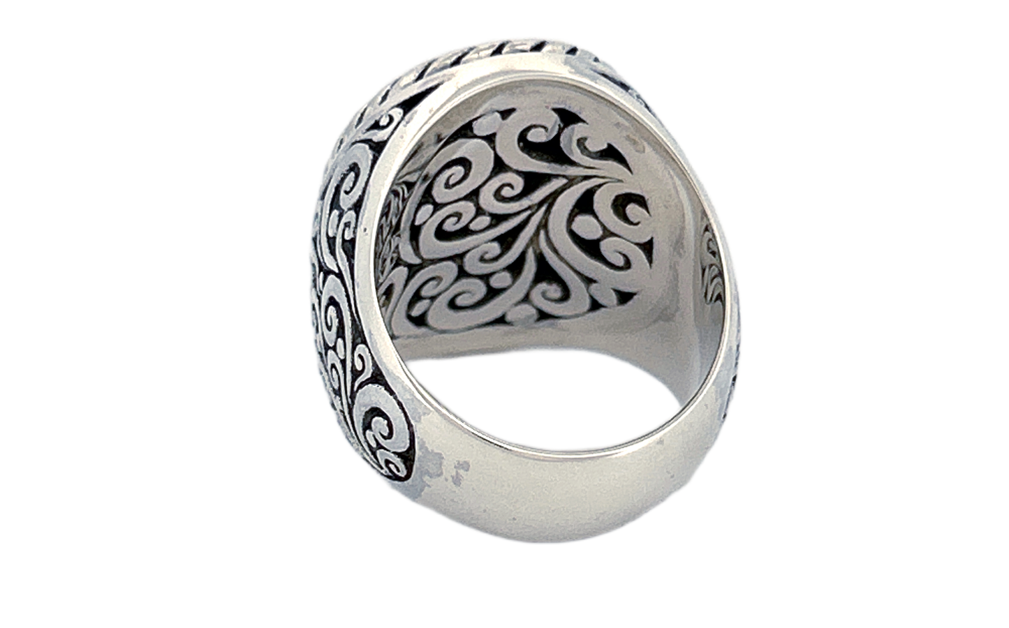Sterling Silver & Hammered Brass Statement Ring