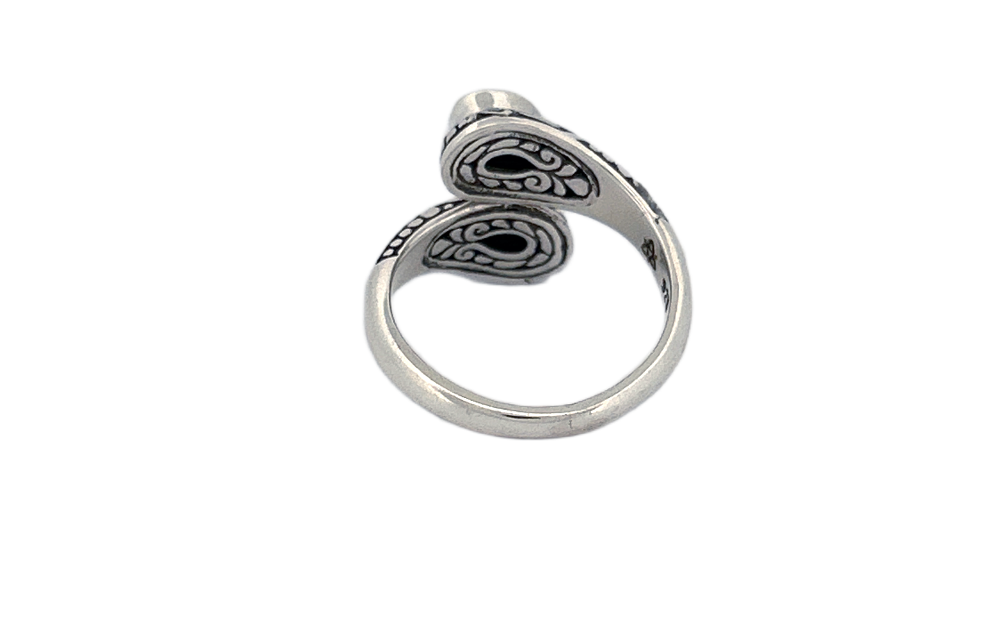 925 Sterling Silver Teardrop Shaped Amethyst Ring-R81
