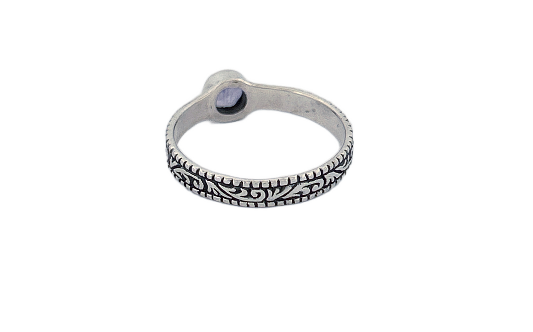 Sterling Silver Amethyst Ring – Petite Vine Band