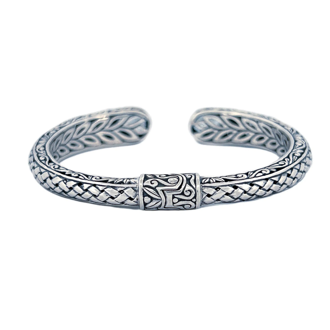 Signature Artisan Silver Bangle with Amethyst Ends