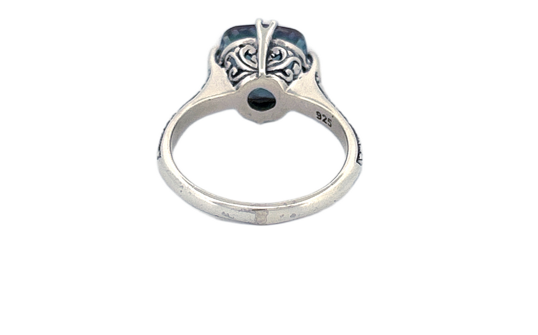 Sterling Silver Mystique Topaz Ring – Cushion Cut Design