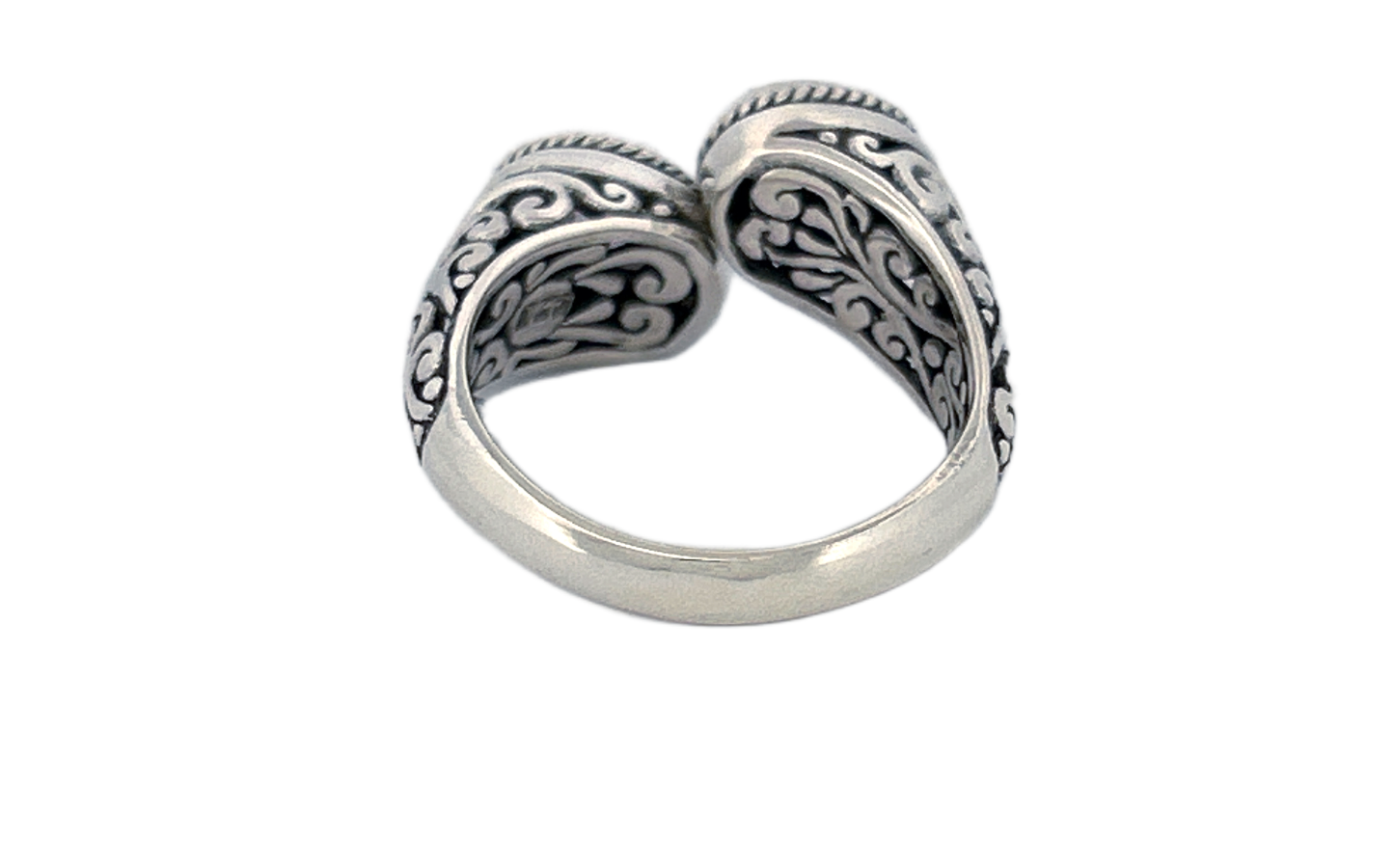 925 Sterling Silver Natural Amethyst Bypass Ring-R37
